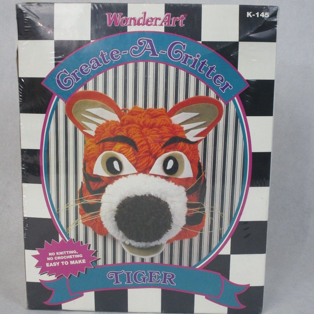 New Sealed Create-a-Critter Tiger Wonder Art K-145 No Knitting.